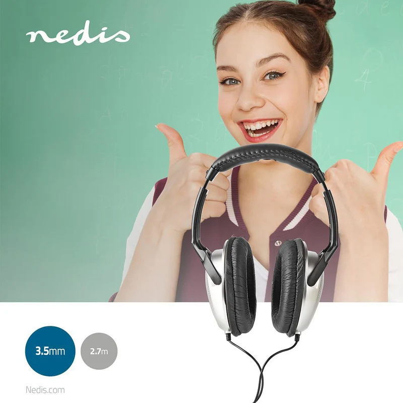 Bedrade Over-ear Koptelefoon 3,5 mm - Kabellengte: 2.70m - Volumebediening