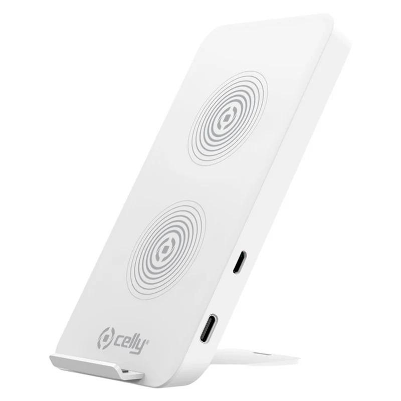 Celly 10W Qi Trådløs Oplader Stand, Hvid