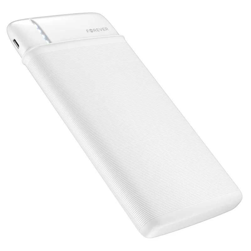 Forever TB-100M 10.000 mAh Powerbank, Hvid