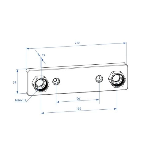 Trio Perfekta Concealed Mixer Bracket, 160 mm C/C, For Ø16 mm Pipes, Chrome