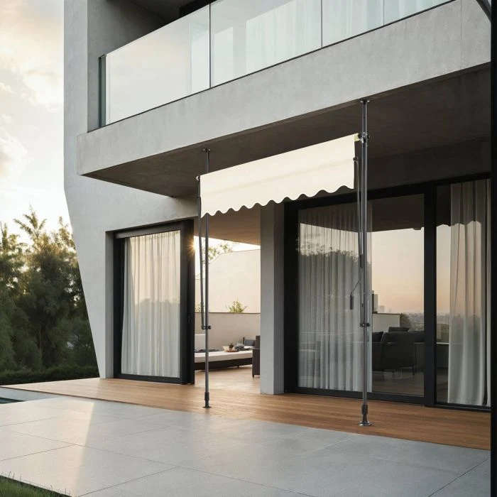 Tectake Stretch Awning, 200 x 180 cm, Beige