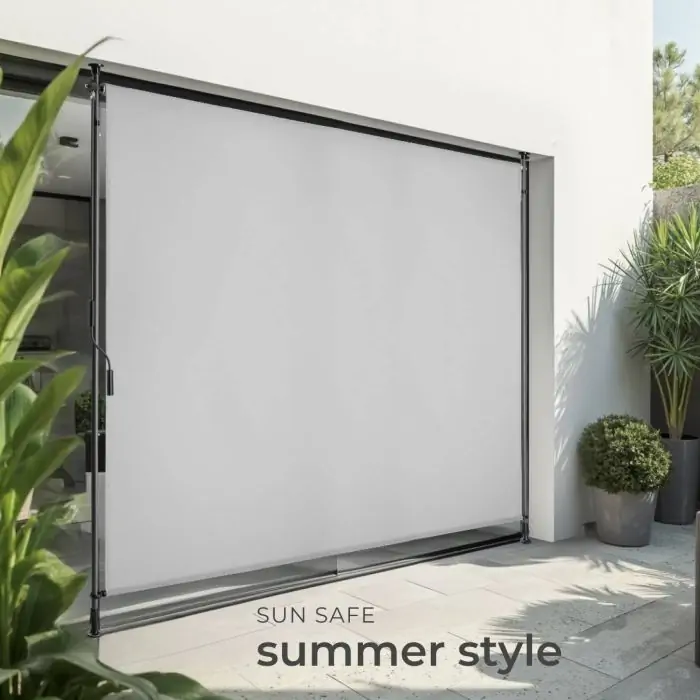 Tectake Retractable Awning Taija 200 x 310 cm, Light Grey