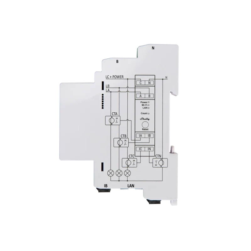 Shelly Pro 3EM-400 Medidor de consumo trifásico Wifi