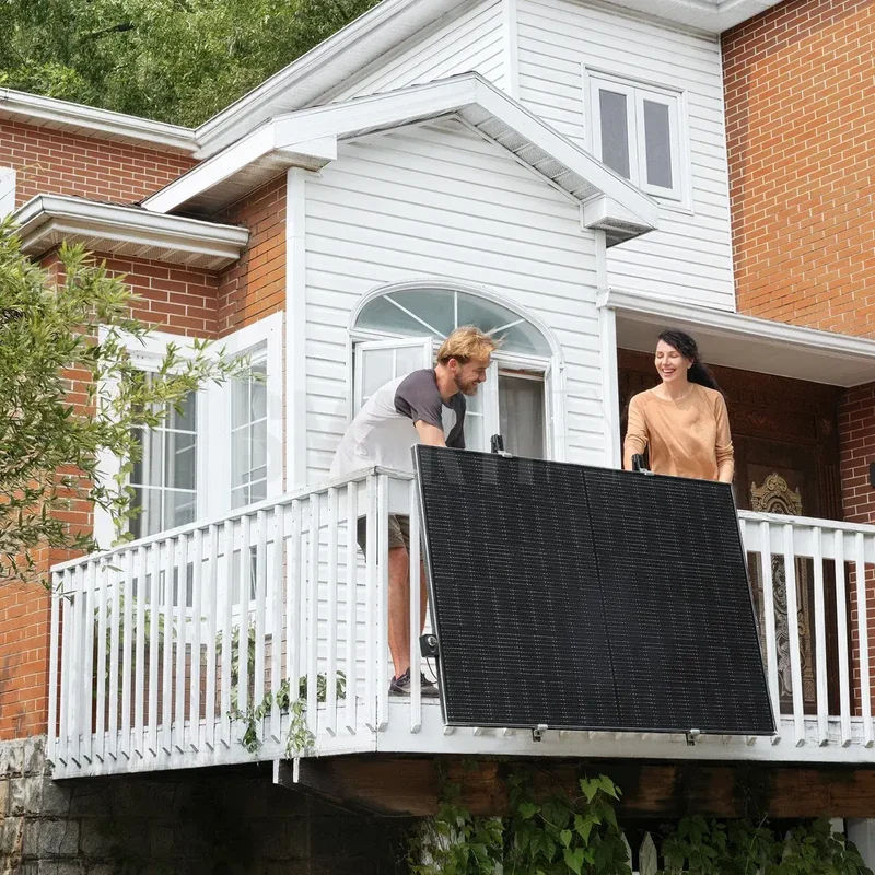 EcoFlow Moldura de painéis solares para varandas com ganchos - EcoFlow Balcony
