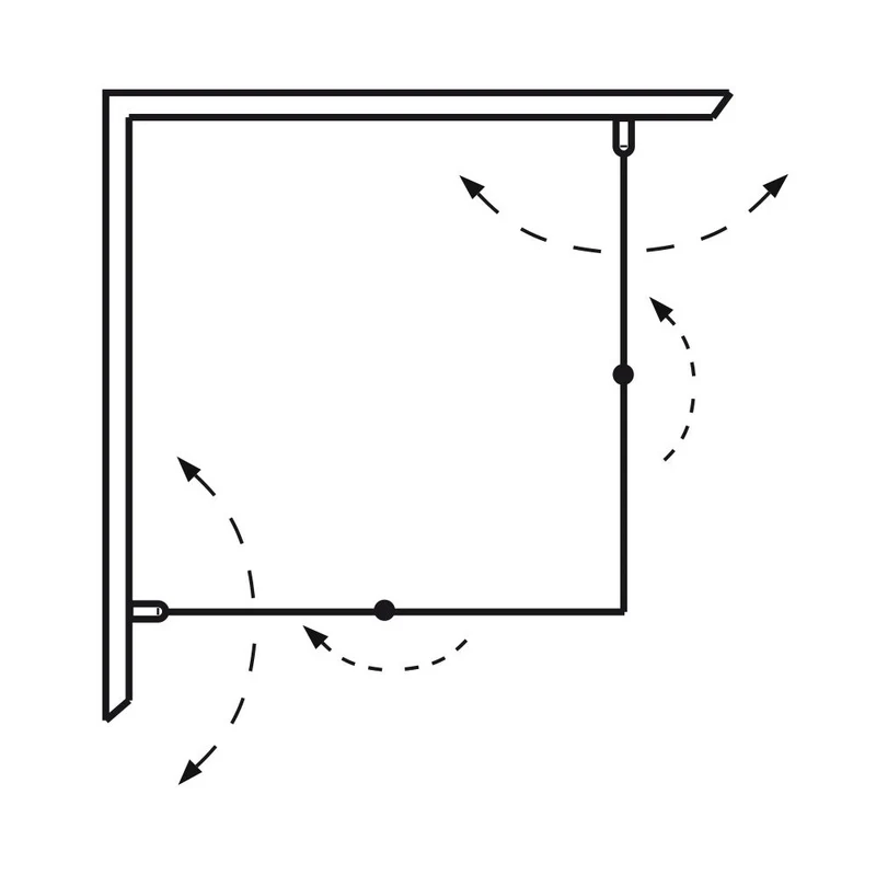 Hafa IglooPro Foldable Shower Corner, 80x80, Black