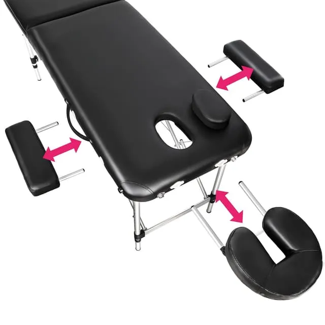 Tectake 2-Zone Aluminum Massage Table with Cushion and Bag