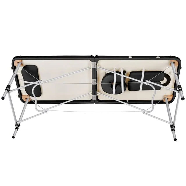 Tectake 2-Zone Aluminum Massage Table with Cushion and Bag