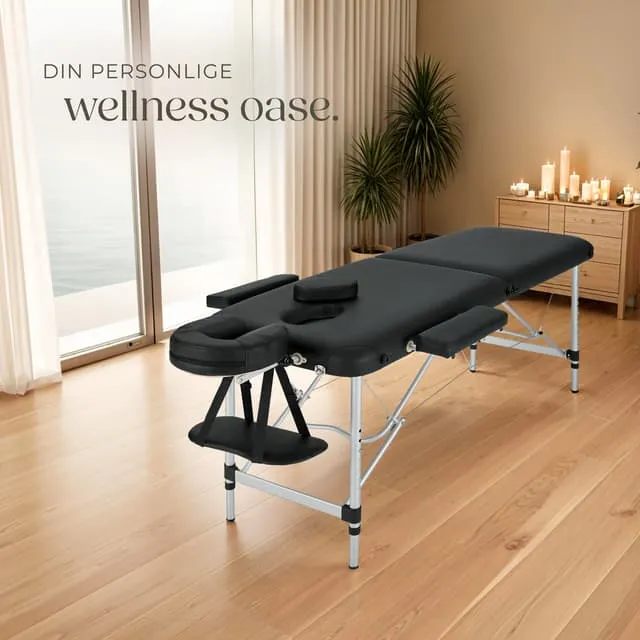 Tectake 2-Zone Aluminum Massage Table with Cushion and Bag
