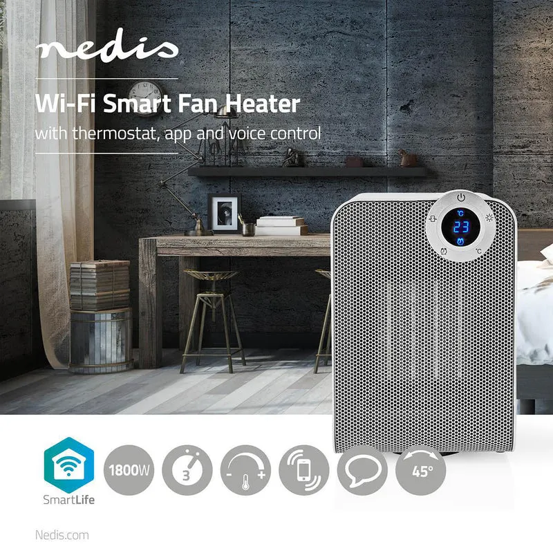 Nedis Aquecedor Wireless Compacto 1800W Inteligente Wifi