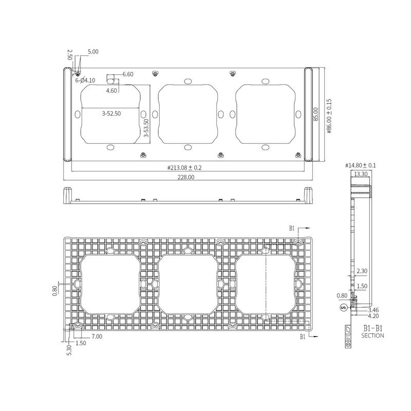 Sonoff M5 Frame - Moldura Tripla para Interruptores Sonoff M5 80mm