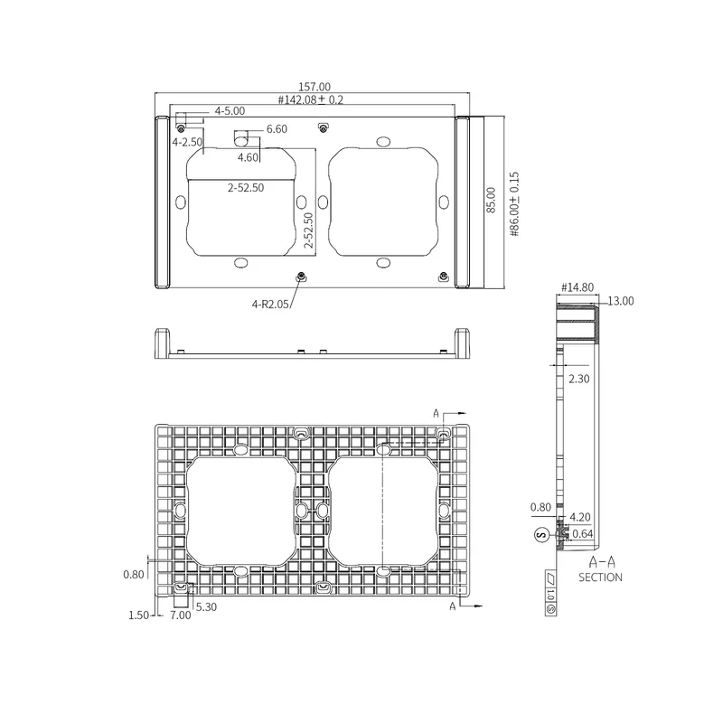 Sonoff M5 Frame - Moldura Dupla para Interruptores Sonoff M5 80mm