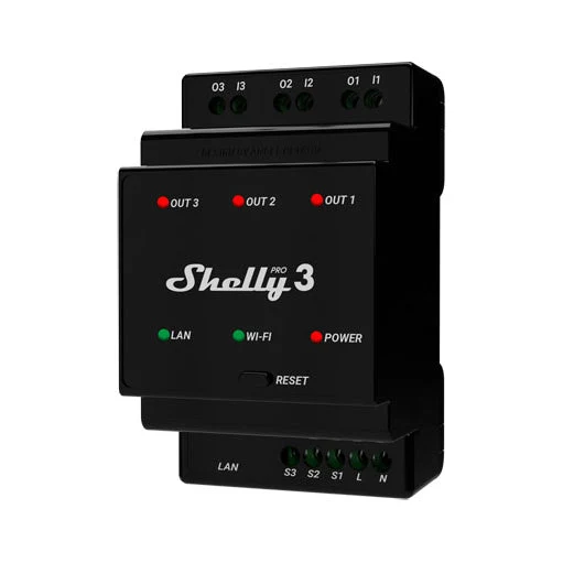 Shelly Pro 3 - Módulo WiFi/BT/LAN