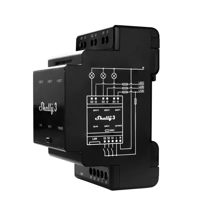 Shelly Pro 3 - Módulo WiFi/BT/LAN