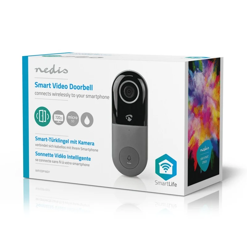 Nedis Vídeoporteiro Full HD 1080p c/ ângulo de visão 130º graus Wifi