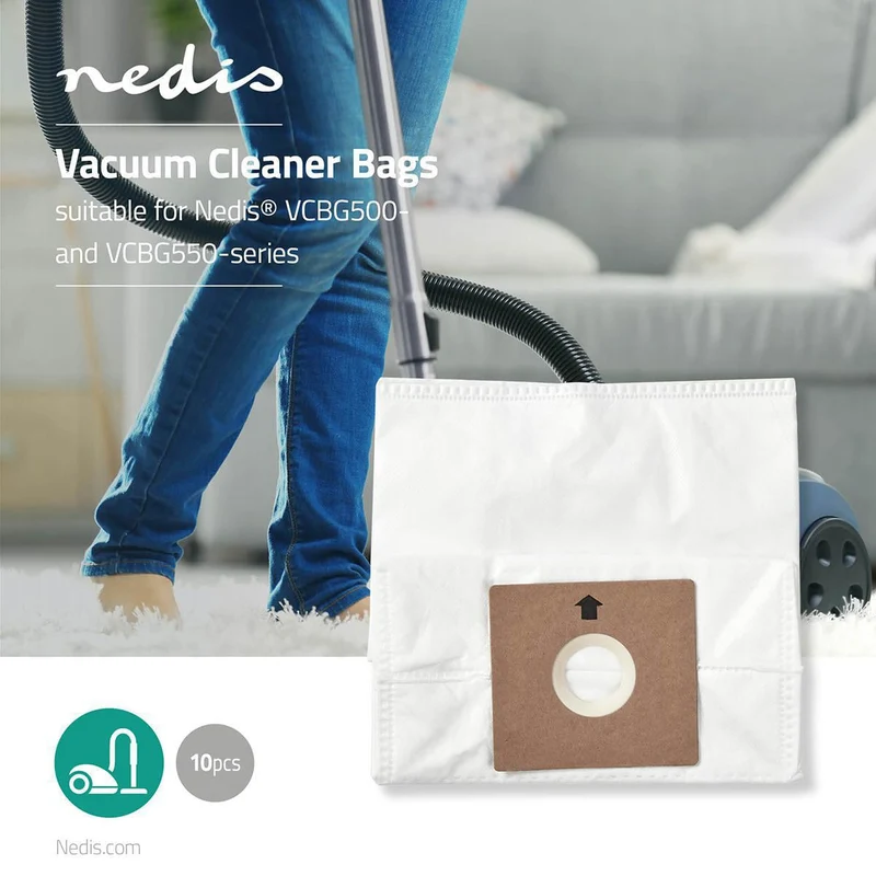Stofzuigerzak 10 Stuks - Synthetisch - Meest verkocht voor: Nedis® VCBG500 / VCBG550-Series