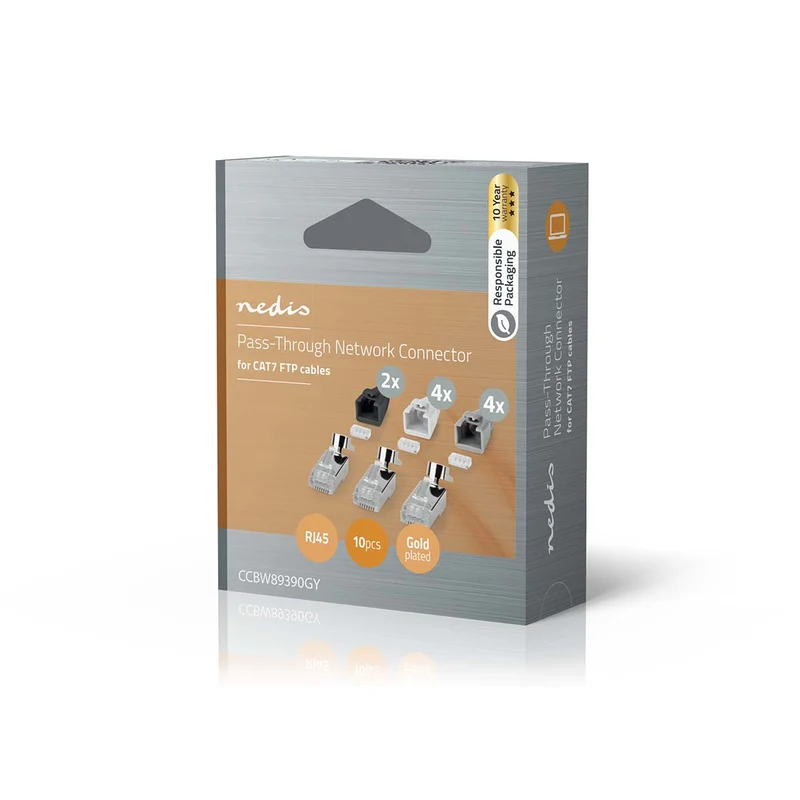 RJ45-Connector RJ45 Pass Through - Stevig/Gesnoerd FTP CAT7 - Recht