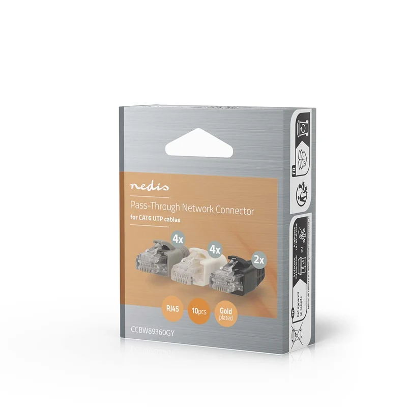 RJ45-Connector RJ45 Pass Through - Stevig/Gesnoerd UTP CAT6 - Recht