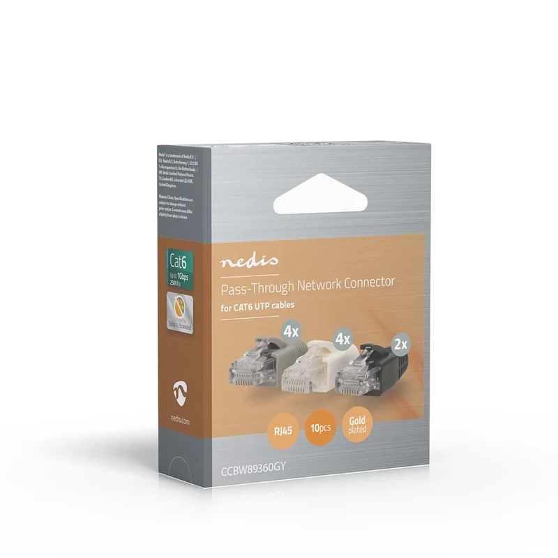 RJ45-Connector RJ45 Pass Through - Stevig/Gesnoerd UTP CAT6 - Recht