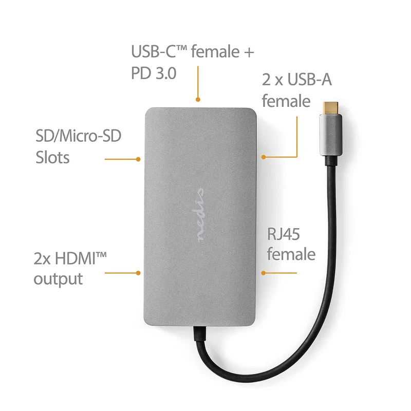 USB Multi-Port Adapter 7-in-1 - USB 3.2 Gen 1 - USB-C™ Male
