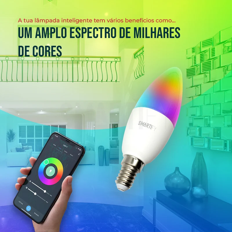 Lâmpada LED RGB - CCT (Cores + Branco) Inteligente E14 WiFi Smartify