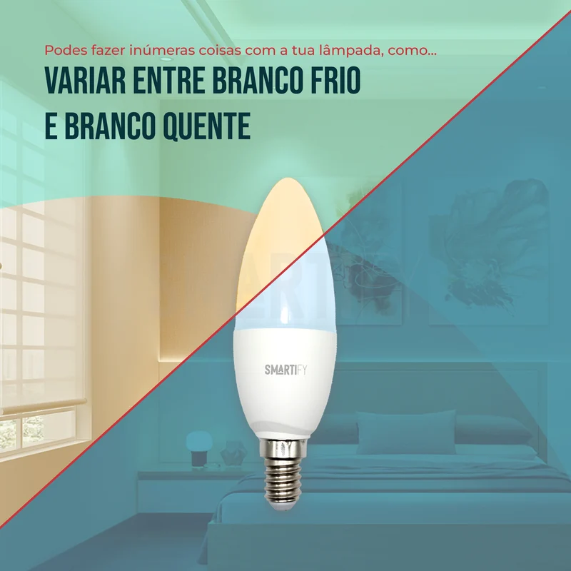 Lâmpada LED RGB - CCT (Cores + Branco) Inteligente E14 WiFi Smartify