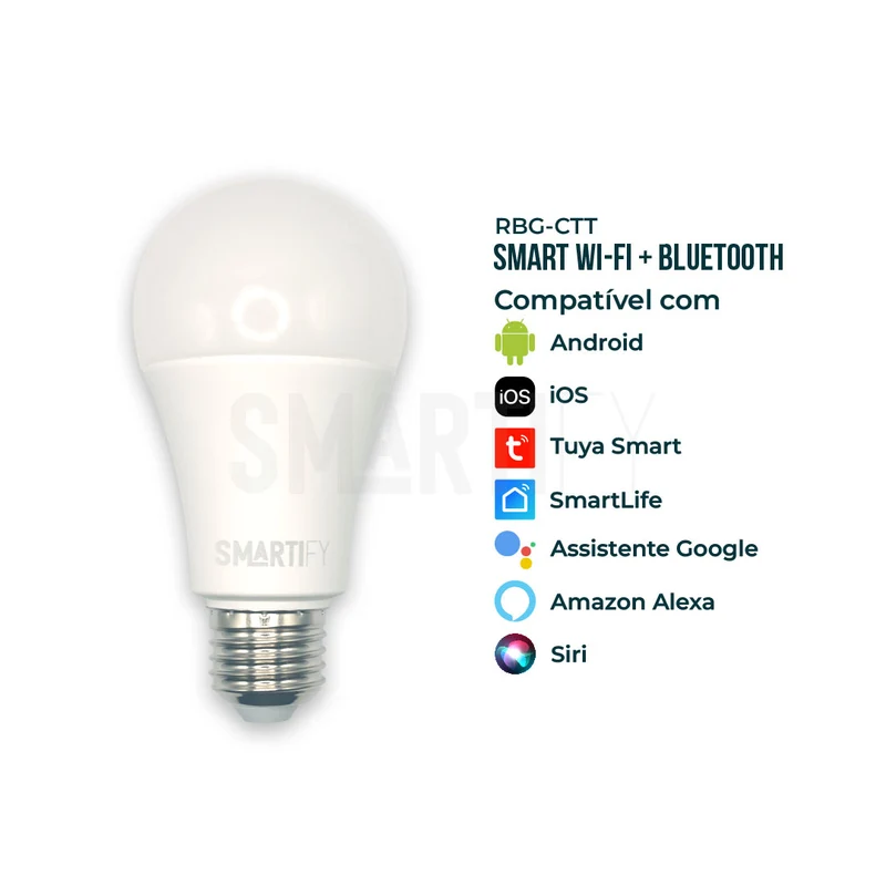 Lâmpada LED RGB - CCT (Cores + Branco) Inteligente E27 WiFi Smartify