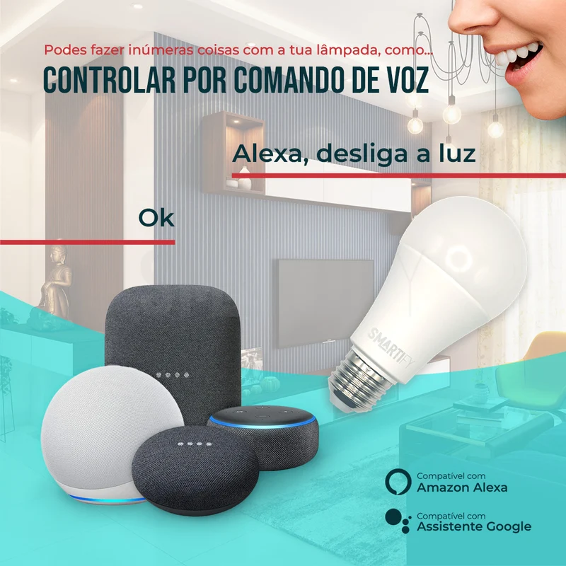 Lâmpada LED RGB - CCT (Cores + Branco) Inteligente E27 WiFi Smartify