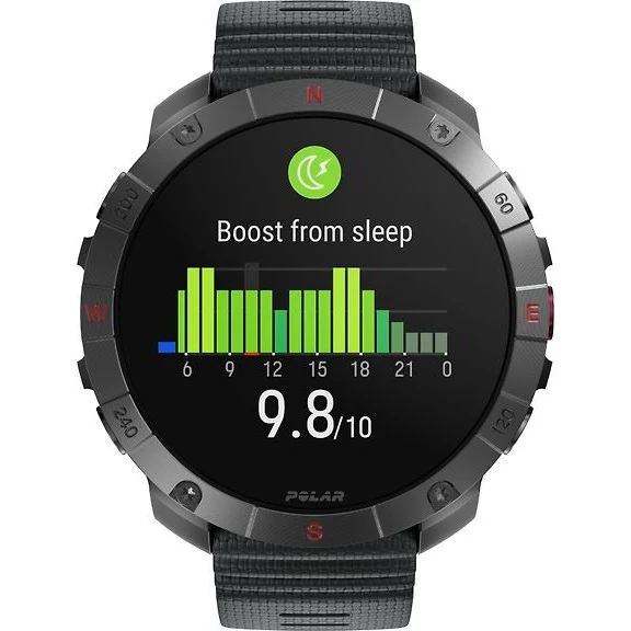 Polar Grit X2 Pro Titan Sports Watch, Black Sport Band