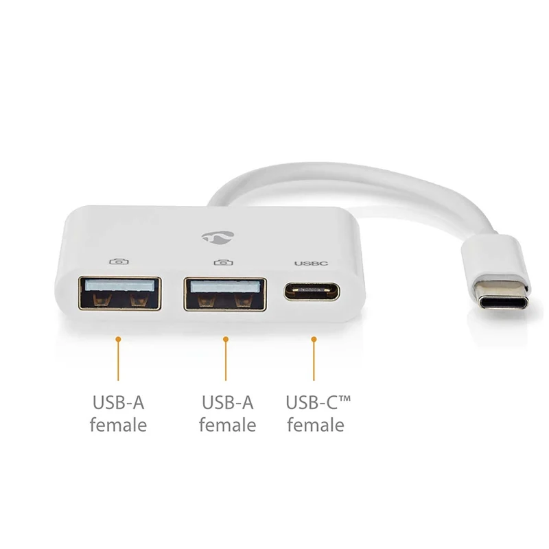 USB-Hub 1x USB-C™ - 1x USB-C™ / 2x USB 2.0 A Female - 3 poort(en)