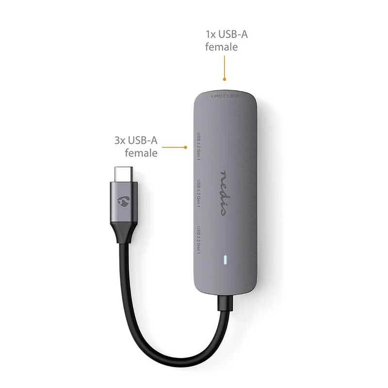 USB-Hub 1x USB-C™ - 4x USB A Female - 4-Poorts poort(en)