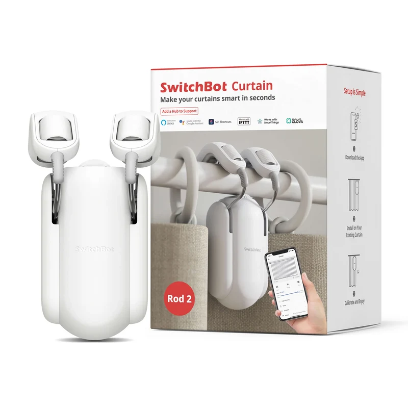 SwitchBot Robô de Cortina de Varão 3 Bluetooth Branco