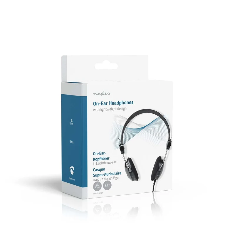 Bedrade On-ear Koptelefoon 3,5 mm - Kabellengte: 1.10m - Zwart