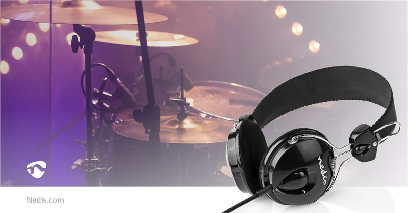 Bedrade On-ear Koptelefoon 3,5 mm - Kabellengte: 1.10m - Zwart