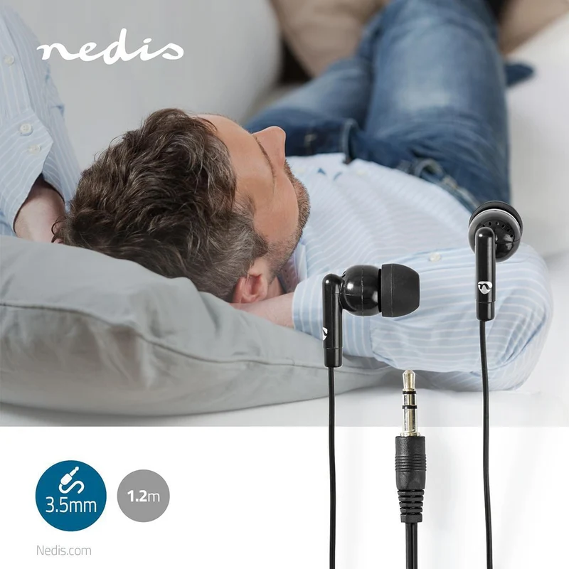 Bedrade Koptelefoon 3,5 mm - Kabellengte: 1.20m - Volumebediening