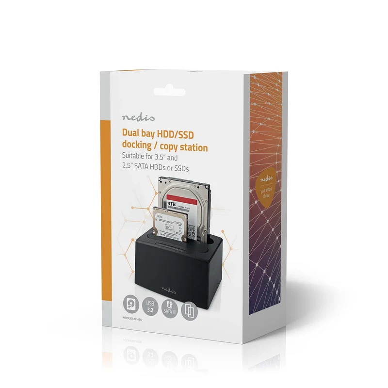Docking Station voor Harde Schijf USB 3.2 Gen1 - USB Type-A - 2 Schijven