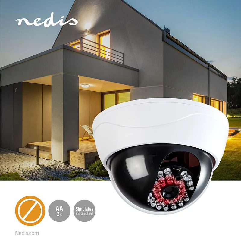 Dummy Beveiligingscamera Dome - Batterij Gevoed - Binnen