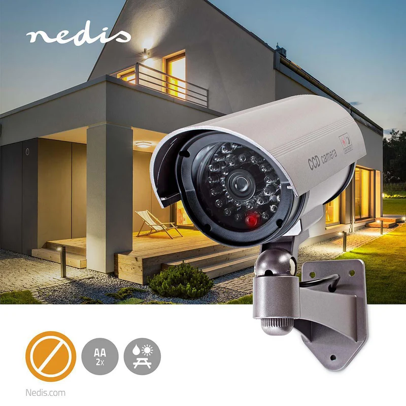 Dummy Beveiligingscamera Bullet - IP44 - Batterij Gevoed