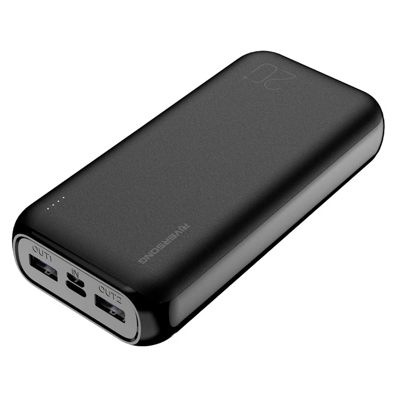 Riversong Vision SE 20 Pro, 20.000 mAh 20W USB-C PD powerbank, Sort