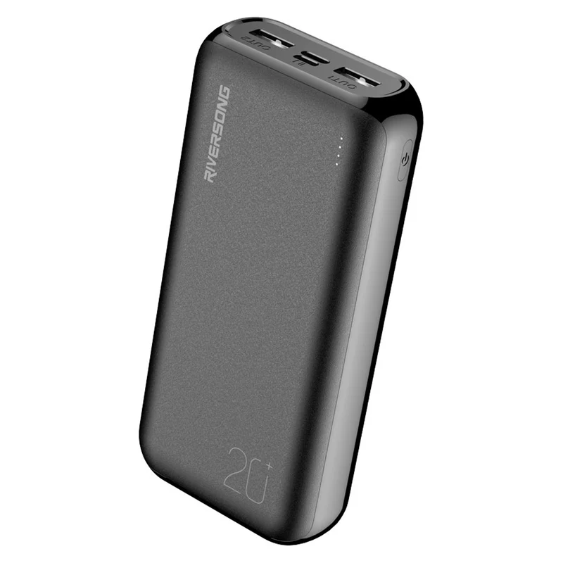 Riversong Vision SE 20 Pro, 20.000 mAh 20W USB-C PD powerbank, Sort