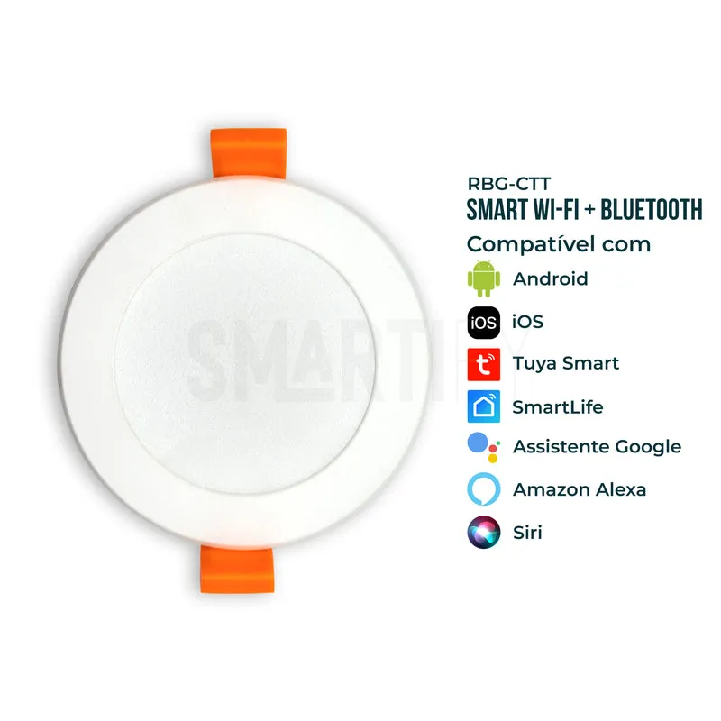 Downlight / Placa / Foco LED Ø96 mm WiFi Inteligente (Cores + Branco) Smartify