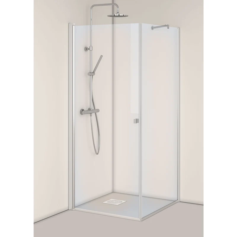 Hafa Igloo Pro Straight Shower Corner with Fixed Clear Glass Wall 100x90 Aluminum