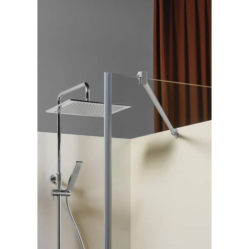 Hafa Igloo Pro Straight Shower Corner with Fixed Clear Glass Wall 100x90 Aluminum