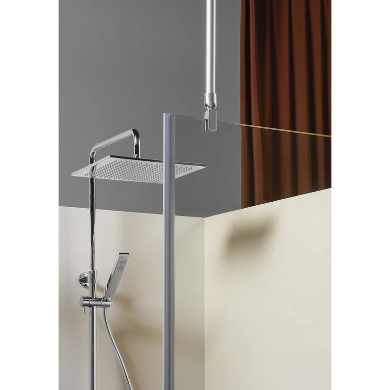 Hafa Igloo Pro Straight Shower Corner with Fixed Clear Glass Wall 100x90 Aluminum