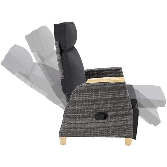 Tectake Pescara Aluminium Rattan Armchair, Gray