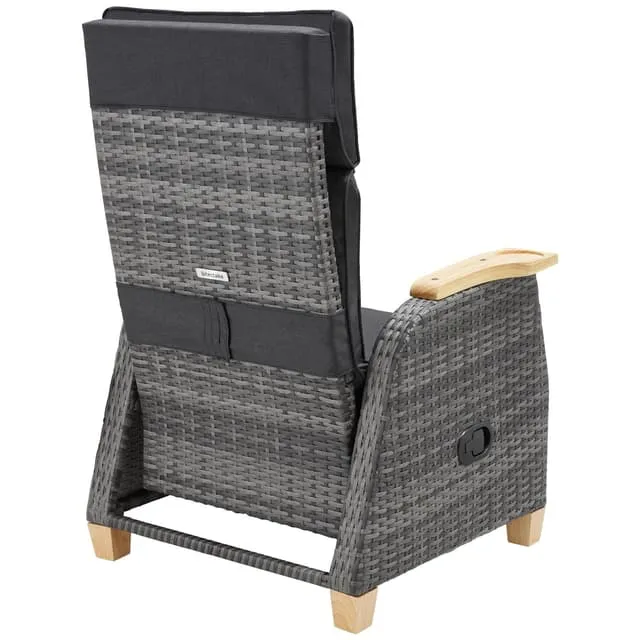 Tectake Pescara Aluminium Rattan Armchair, Gray