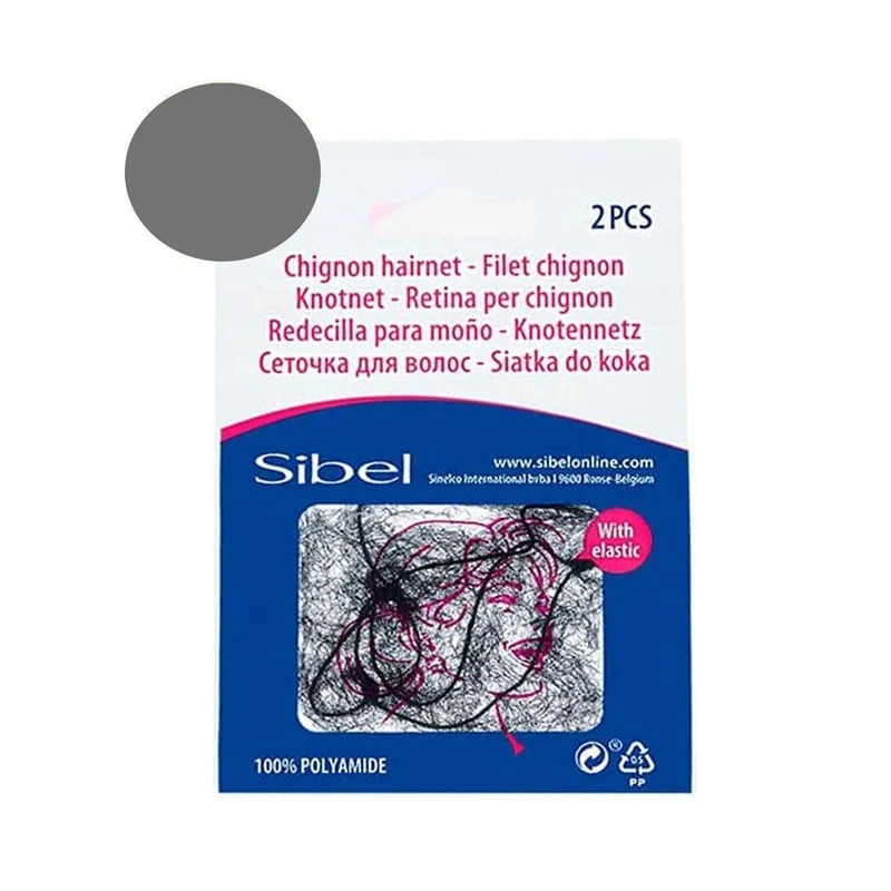 Sibel Nylon Hair Net Grey 2-pack