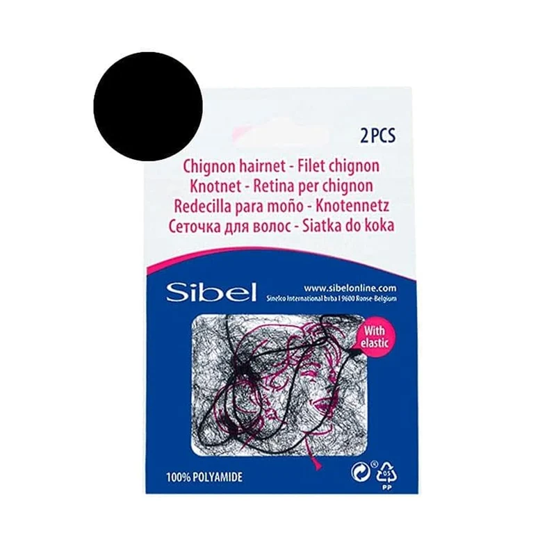 Sibel Nylon Hair Net Black 2-pack