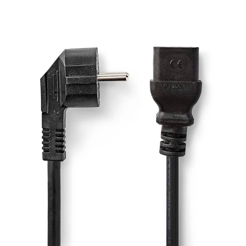 Stroomkabel Type F (CEE 7/7) Male - IEC-320-C19 - Gehoekt