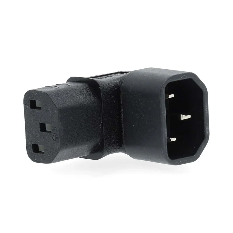 Verlengstekker IEC-320-C13 - IEC-320-C14 - 90° Gehoekt