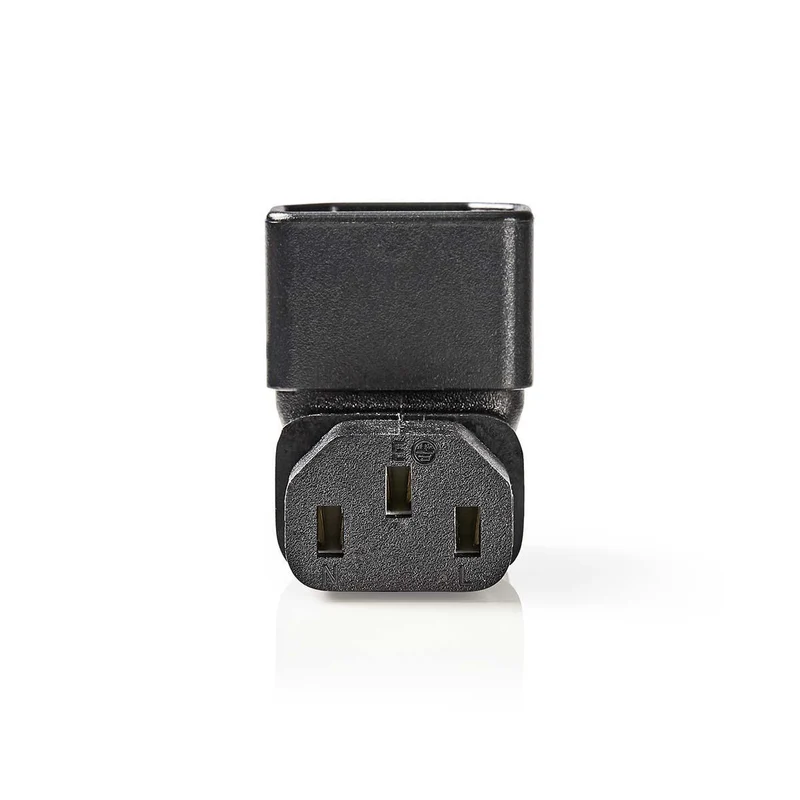Verlengstekker IEC-320-C13 - IEC-320-C14 - 90° Gehoekt